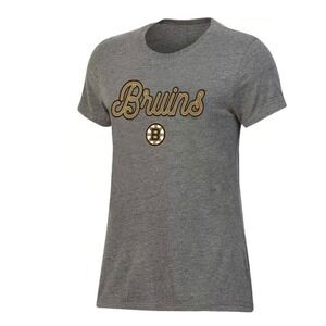 NHL Boston Bruins T-Shirt Heather Gray New Women Size Large 12/14